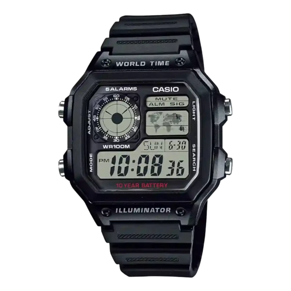 Casio AE-1200WH-1AV price in Pakistan - sporty world time digital watch