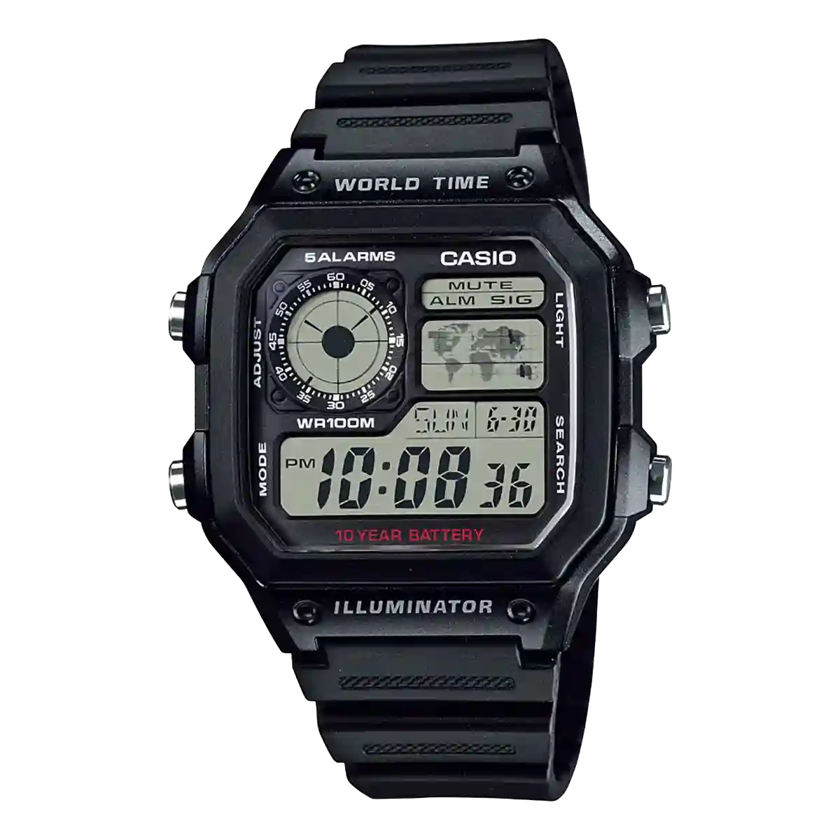 AE-1200WH-1AV Casio AE-1200WH-1AV price in Pakistan - sporty world time digital watch