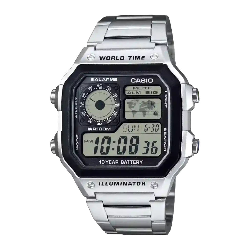 Casio AE-1200WHD-1AV price in Pakistan - stainless steel world time watch