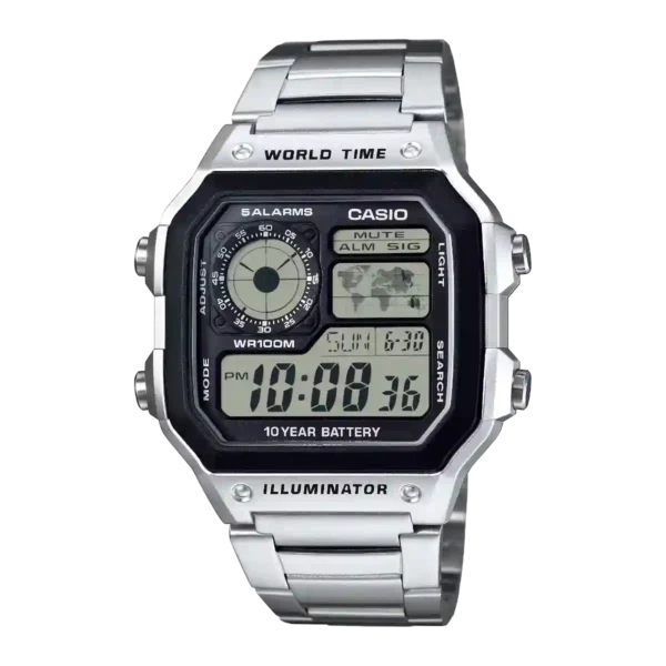 Casio AE-1200WHD-1AV price in Pakistan - stainless steel world time watch