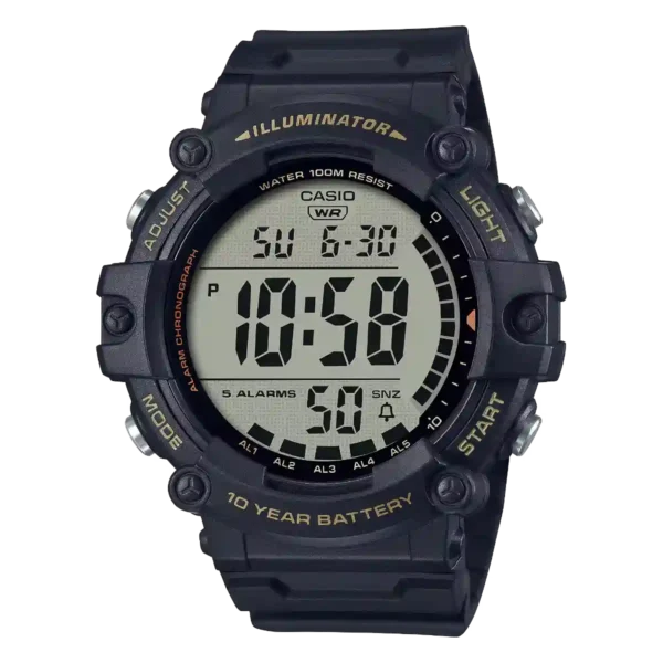 Casio AE-1500WHX-1AV price in Pakistan - black gold sports watch extra long band