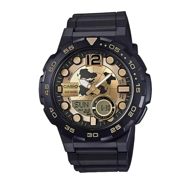 Casio AEQ-100BW-9A price in Pakistan - analog digital world time watch