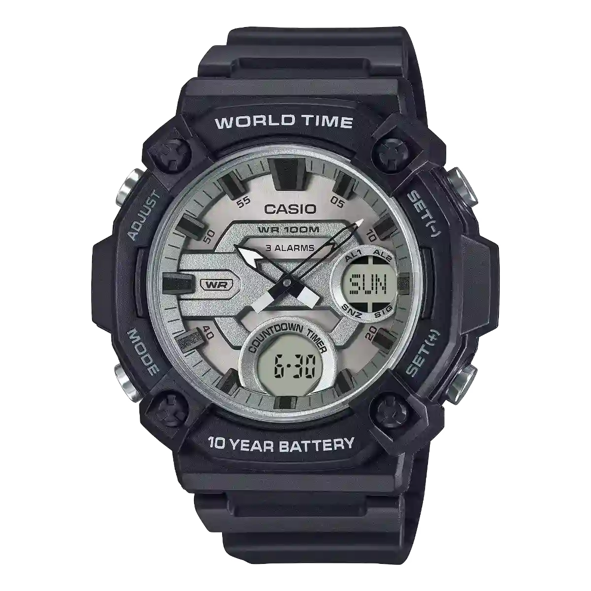 AEQ-120W-7A Casio AEQ-120W-7AV price in Pakistan - oversized rugged world time watch