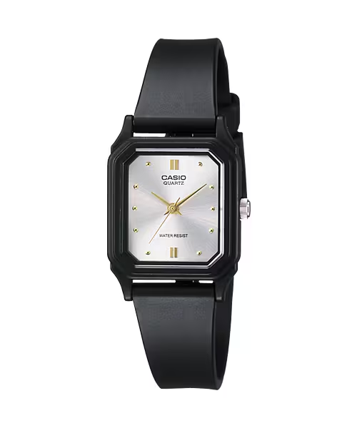Casio LQ-142E-7A price in Pakistan - silver dial black resin watch