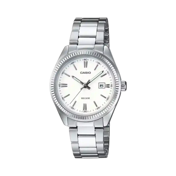 Casio LTP-1302D-7A1V price in Pakistan - ladies steel watch with white dial