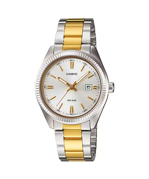 Casio LTP-1302SG-7AV price in Pakistan - two-tone gold silver ladies watch