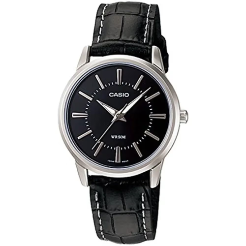 Casio LTP-1303L-1A price in Pakistan - black leather band ladies watch