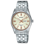 Casio LTP-1335D-9AV price in Pakistan - cream dial watch with rose gold accents