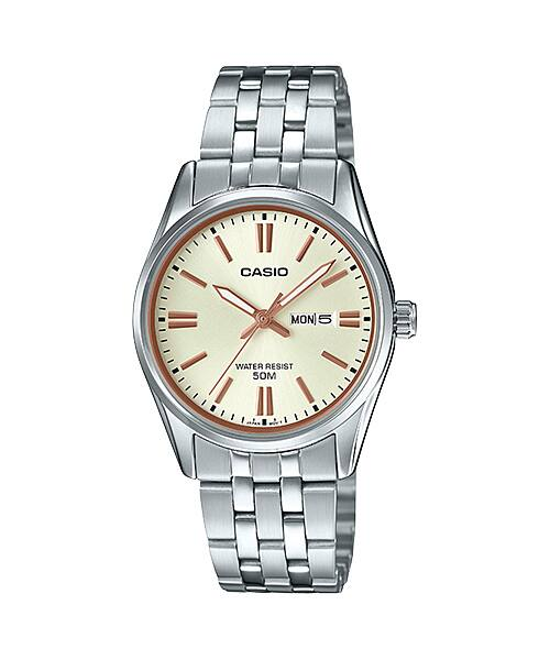 Casio LTP-1335D-9AV price in Pakistan - cream dial watch with rose gold accents