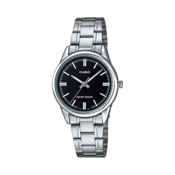 Casio LTP-V005D-1A women's silver stainless steel watch with black dial price in Pakistan