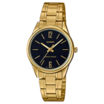 Casio LTP-V005G-1B women's gold stainless steel watch with black dial price in Pakistan