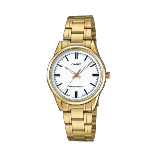 Casio LTP-V005G-7A women's gold stainless steel watch with white dial price in Pakistan