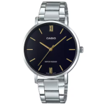 Casio LTP-VT01D-1B price in Pakistan - black dial gold accent watch