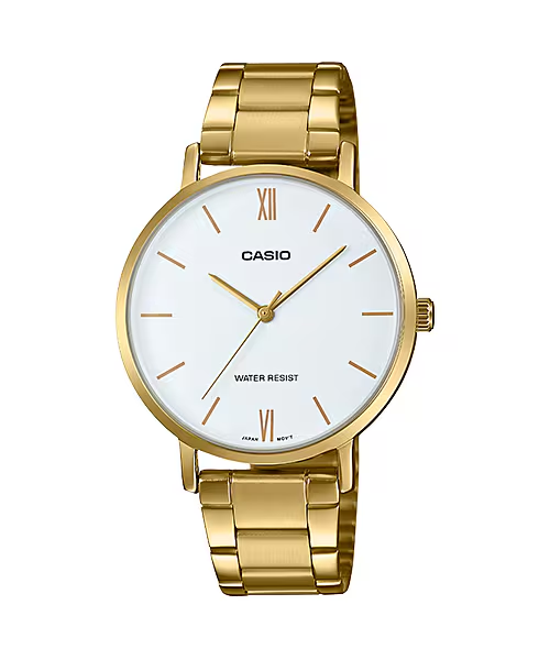 Casio LTP-VT01G-7B price in Pakistan - gold tone white dial watch