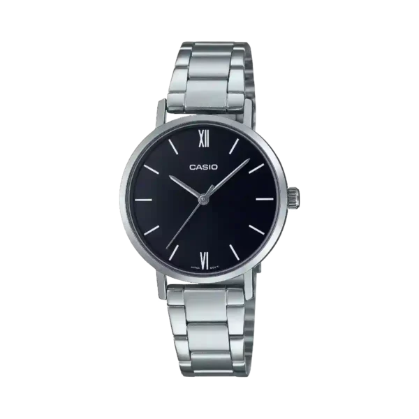 Casio LTP-VT02D-1A price in Pakistan - black dial Roman numeral watch