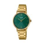 Casio LTP-VT02G-3A price in Pakistan - green dial gold tone watch