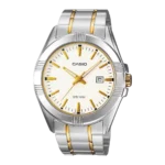 Casio MTP-1308SG-7AV two-tone gold and silver wrist watch with cream dial in Pakistan