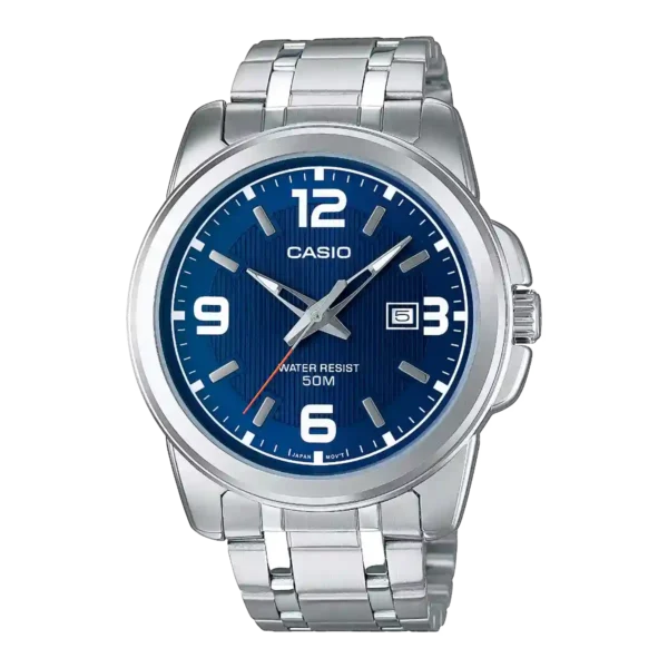 Casio MTP-1314D-2AV blue dial stainless steel wrist watch with Arabic numerals in Pakistan