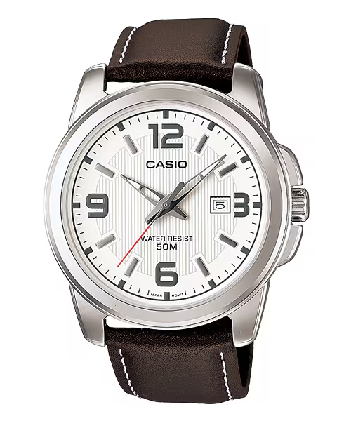 Casio MTP-1314L-7AV price in Pakistan - white dial leather strap watch