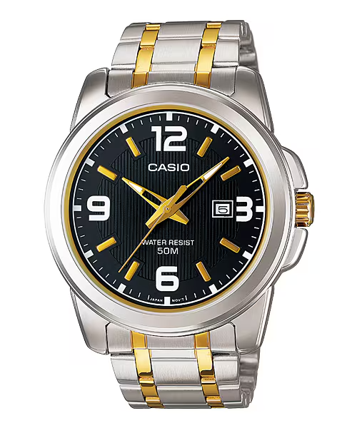 Casio MTP-1314SG-1AV price in Pakistan - two tone black dial watch