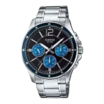 MTP-1374D-2AV price in Pakistan - Casio multi-dial watch with blue bezel