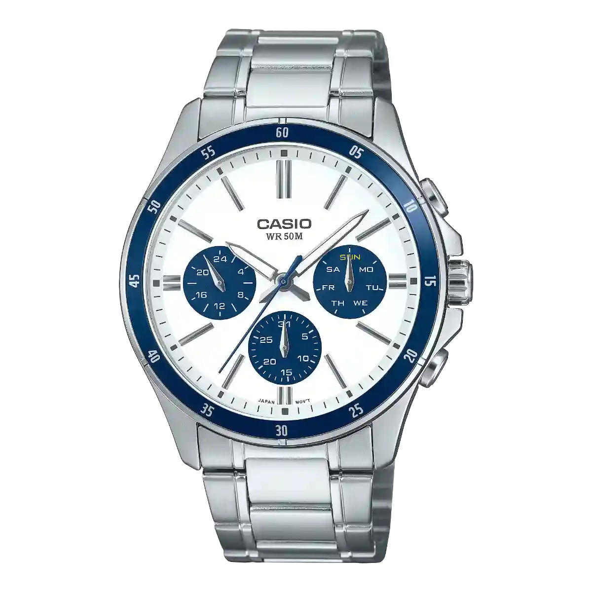 MTP-1374D-7A2V MTP-1374D-7A2V price in Pakistan - Casio multi-dial watch with navy bezel