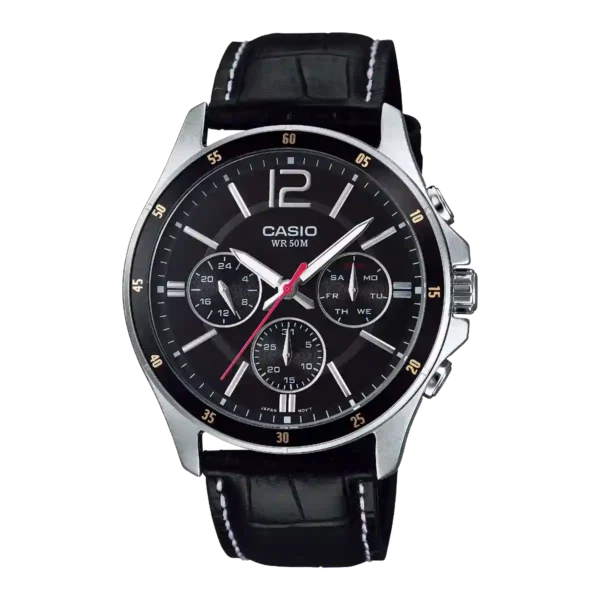 MTP-1374L-1AV price in Pakistan - Casio multi-dial watch with leather band