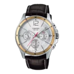 MTP-1374L-7AV price in Pakistan - Casio multi-dial watch with brown leather band