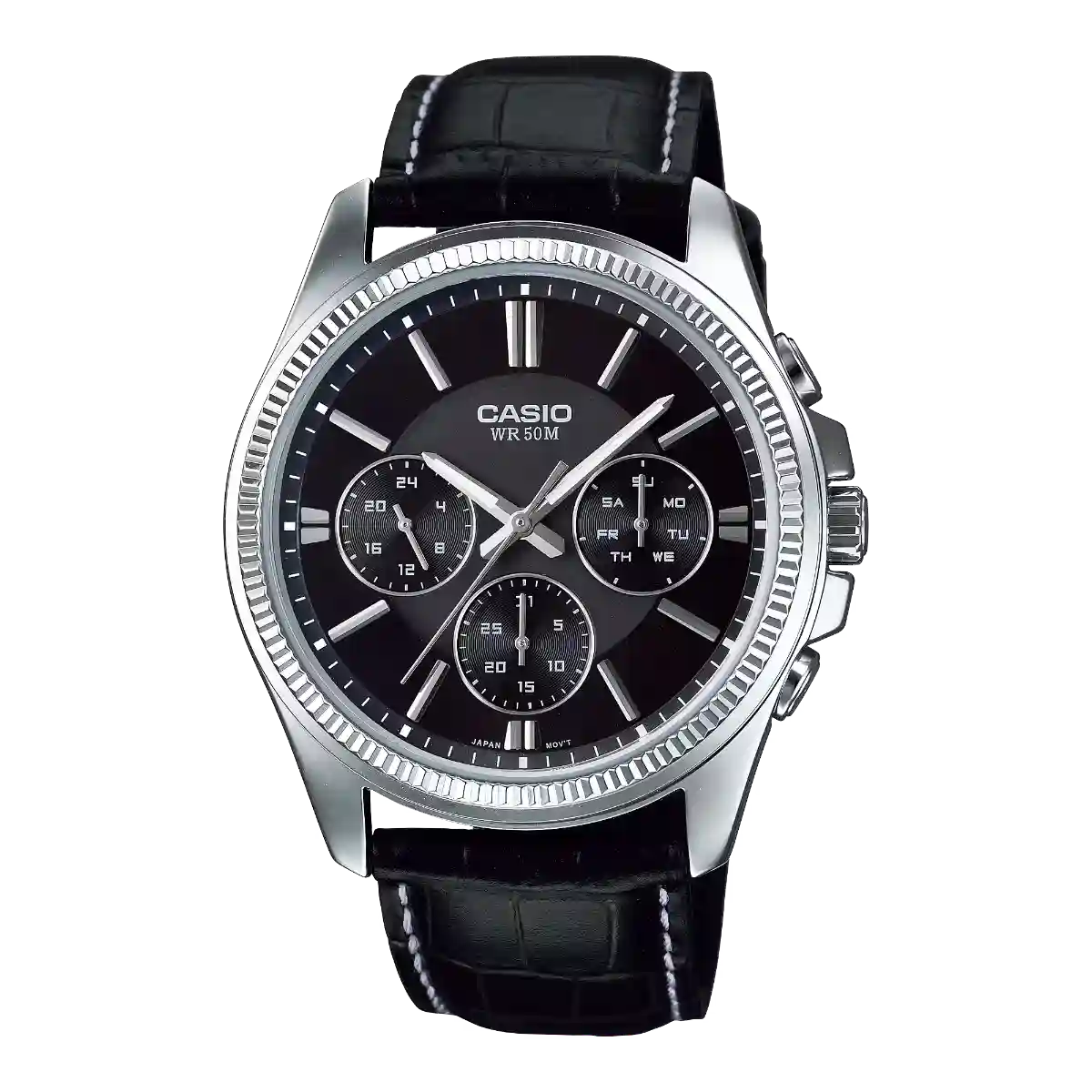 MTP-1375L-1AV MTP-1375L-1AV price in Pakistan - Casio multi-dial watch with black leather band