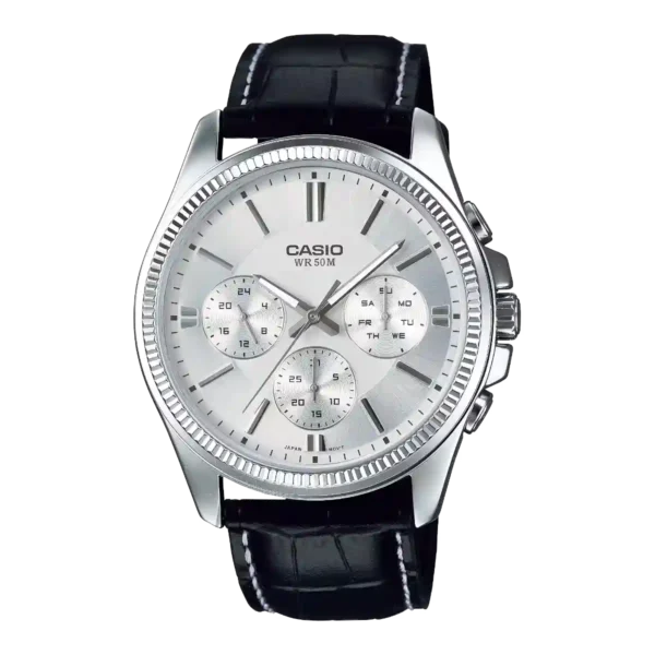 MTP-1375L-7AV price in Pakistan - Casio multi-dial watch with leather band