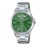 MTP-1381D-3AV price in Pakistan - Casio steel watch with green sunburst dial