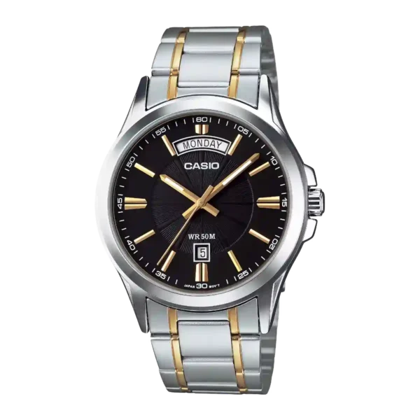 MTP-1381G-1AV price in Pakistan - Casio two-tone watch with gold accents