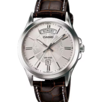 MTP-1381L-7AV price in Pakistan - Casio leather watch with silver dial