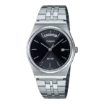 Casio MTP-B146D-1AV price in Pakistan - retro black dial day date watch