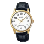 Casio MTP-V001GL-7B price in Pakistan - gold tone white dial leather watch