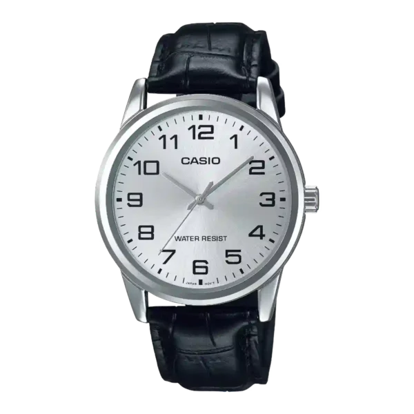 Casio MTP-V001L-7B price in Pakistan - silver dial leather band watch