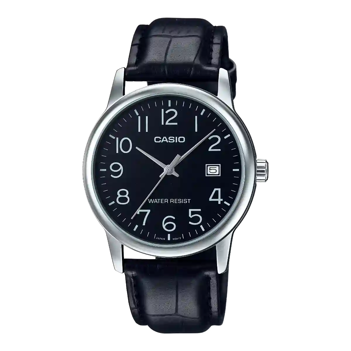 MTP-V002L-1B Casio MTP-V002L-1B3 price in Pakistan – black dial rose gold accents leather strap watch