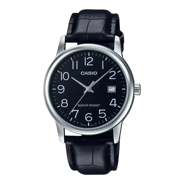 Casio MTP-V002L-1B price in Pakistan – black dial leather strap watch