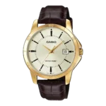 Casio MTP-V004GL-9A price in Pakistan – gold tone watch with brown leather strap