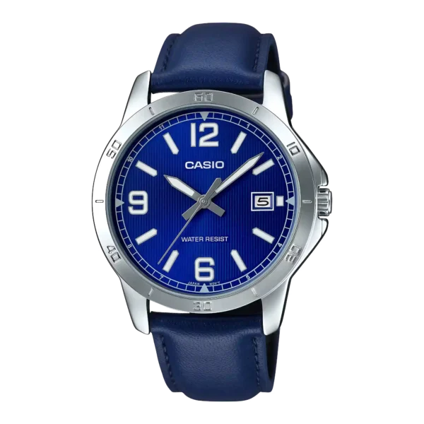 MTP-V004L-2B price in Pakistan - Casio watch with blue dial and navy leather band