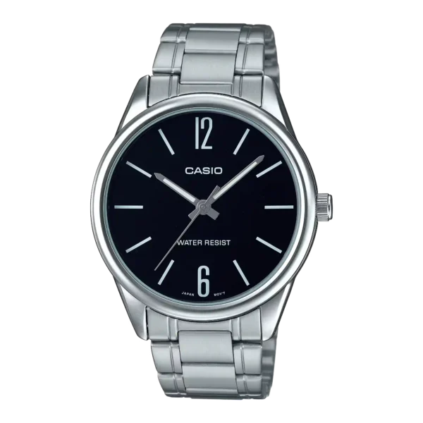 MTP-V005D-1B price in Pakistan - Casio watch with black dial and steel band