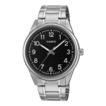 MTP-V005D-1B4 price in Pakistan – Casio black dial Arabic numeral steel watch