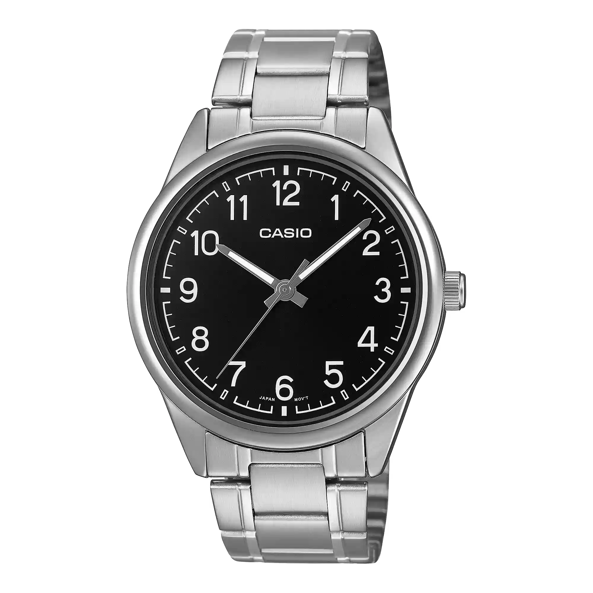 MTP-V005D-1B4 MTP-V005D-1B4 price in Pakistan – Casio black dial Arabic numeral steel watch