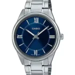 MTP-V005D-2B5 price in Pakistan – Casio blue dial Roman numeral steel watch