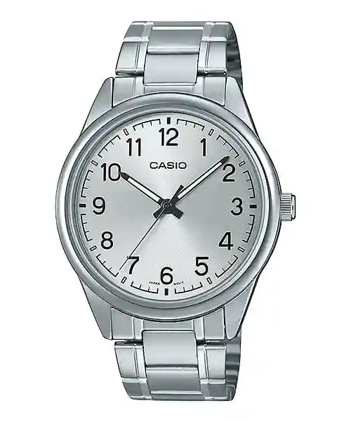 MTP-V005D-7B4 price in Pakistan – Casio silver dial Arabic numeral steel watch