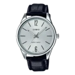 MTP-V005L-7B price in Pakistan – Casio silver dial watch with black textured leather band