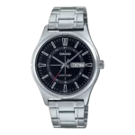 MTP-V006D-1C price in Pakistan – Casio black bar index steel watch with day and date