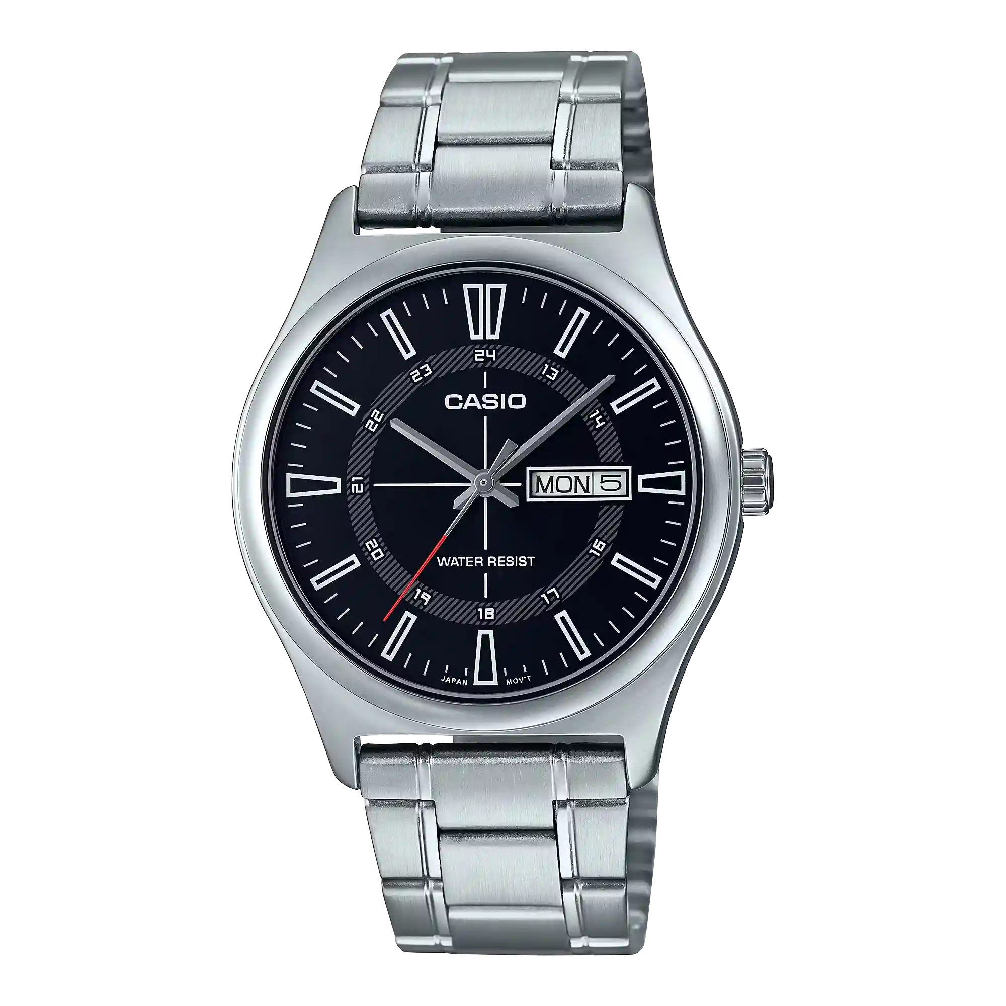 MTP-V006D-1C MTP-V006D-1C price in Pakistan – Casio black bar index steel watch with day and date