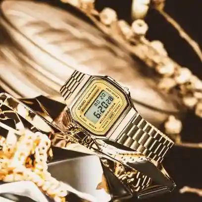 Casio A168WG-9W price in Pakistan gold tone unisex retro digital watch with steel bracelet