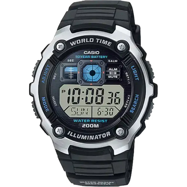 Casio AE-2000W-1AV price in Pakistan black digital watch with world time and 200M water resistance